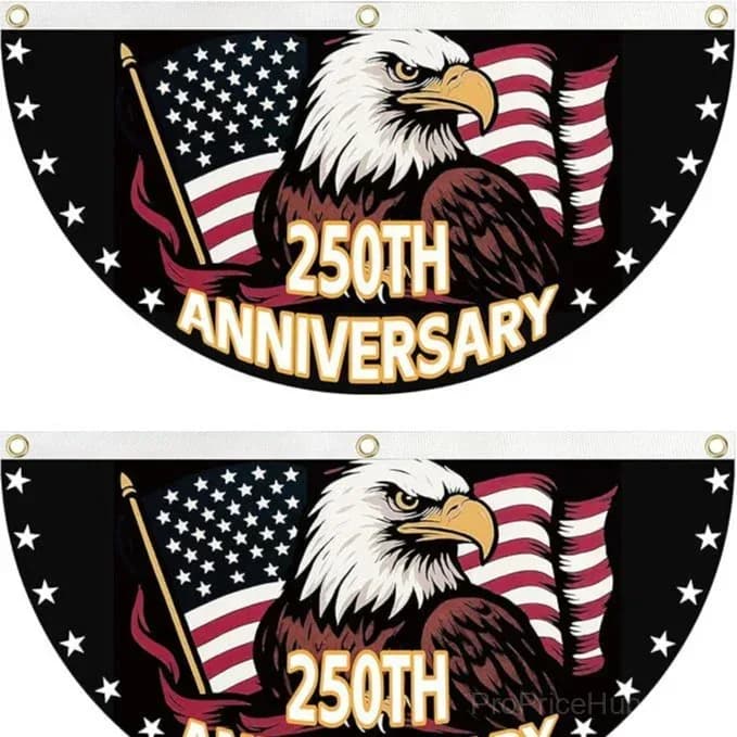 250th Anniversary USA Patriotic Fan Flag Banner - View 16