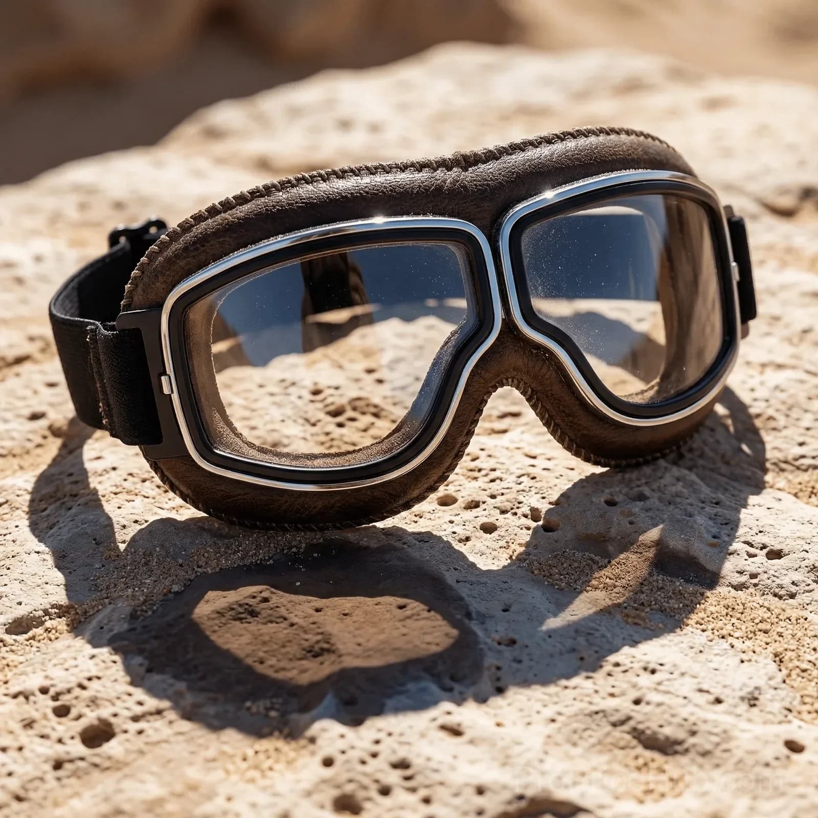 OTG Vintage Motorcycle Goggles, Fits Over Glasses - Alt