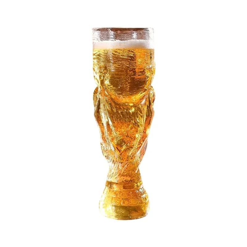 Small Soccer Trophy-Style Beer Glass for Soccer Fans - Alt