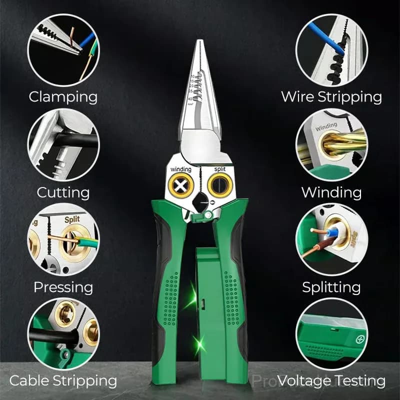 8-in-1 Multi-Function Wire Stripper Scissors with Electrical Tester - View 4