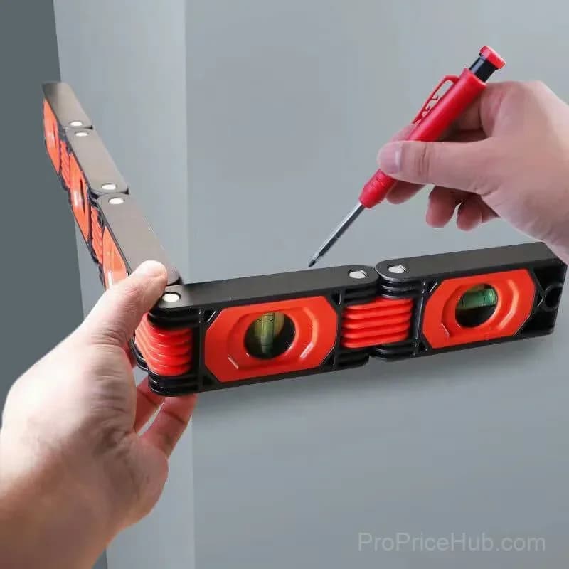 360mm Three-Fold Folding Level Ruler Angle Finder, No Marker - Alt