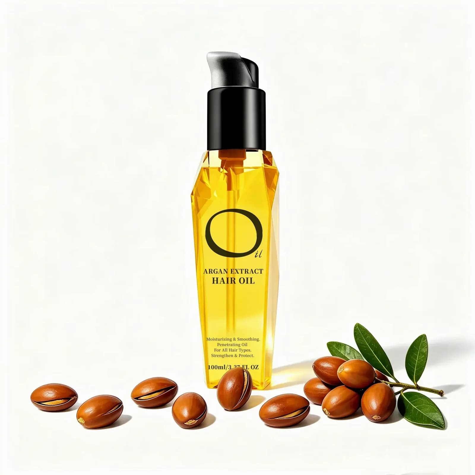 Argan & Coconut Hair Oil 100ml - Lightweight Non-Greasy Serum for Smooth Shine - Main