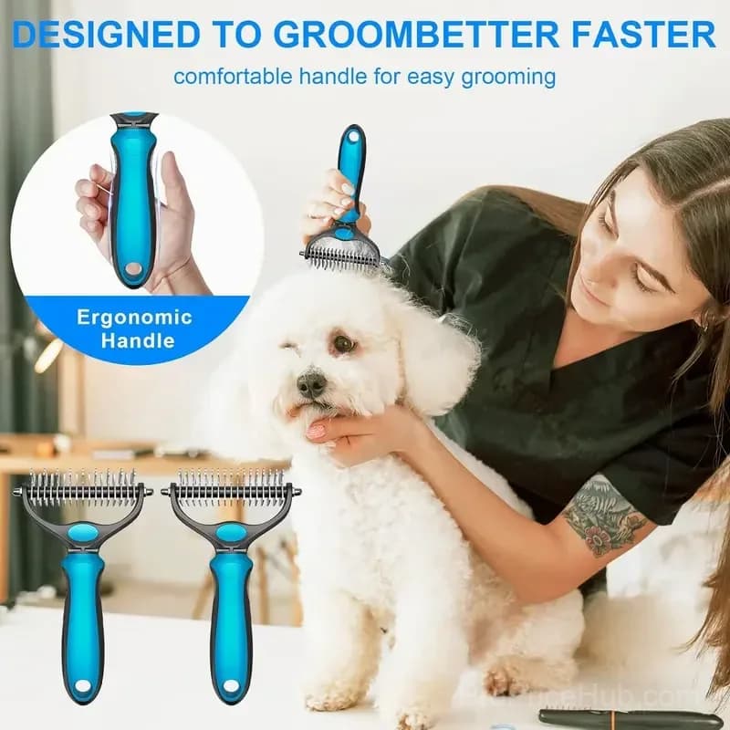 Double-Sided Undercoat Rake for Dogs and Cats – Shedding & Dematting Brush - View 5