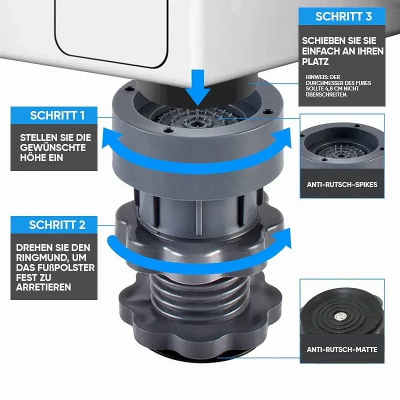 4-Piece Height-Adjustable Washing Machine Stand Set - View 12