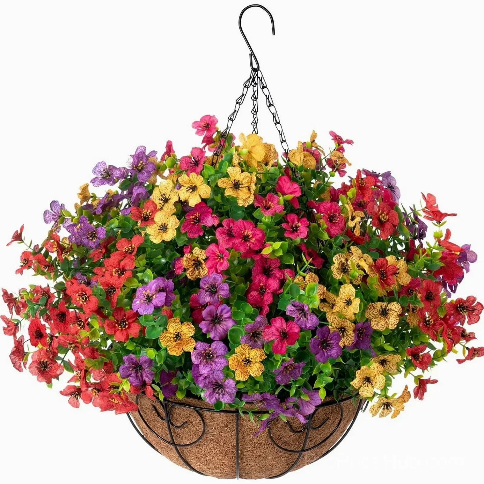 Artificial Daisy Hanging Basket - Low Maintenance Outdoor Silk Flower Planter for Patio & Garden - View 12