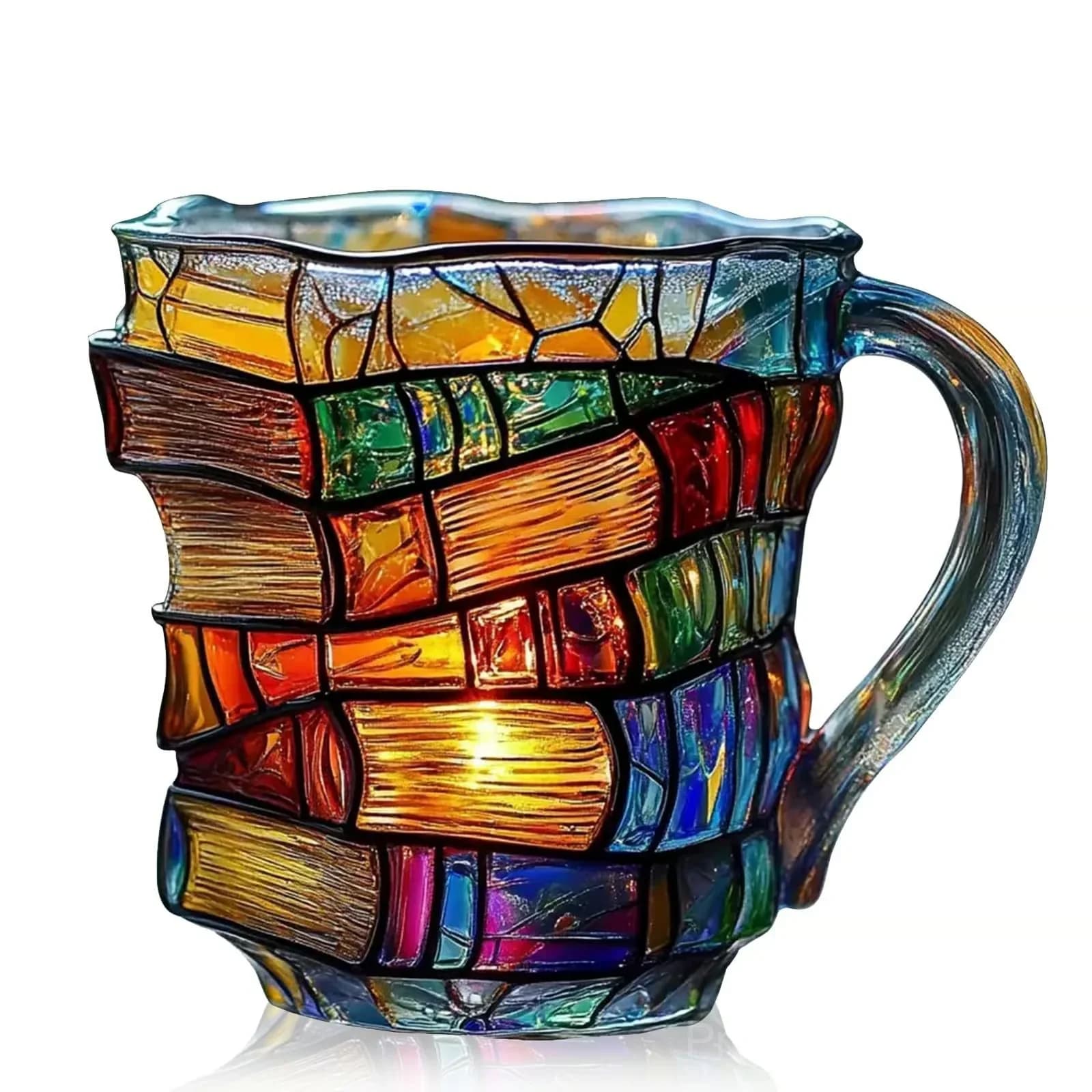 3D Painted Book Glass Coffee Mug, Book Lover Cup, Style A - View 8