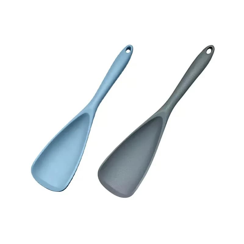 Grey and Blue Cooking Spoons for Nonstick Cookware - Main