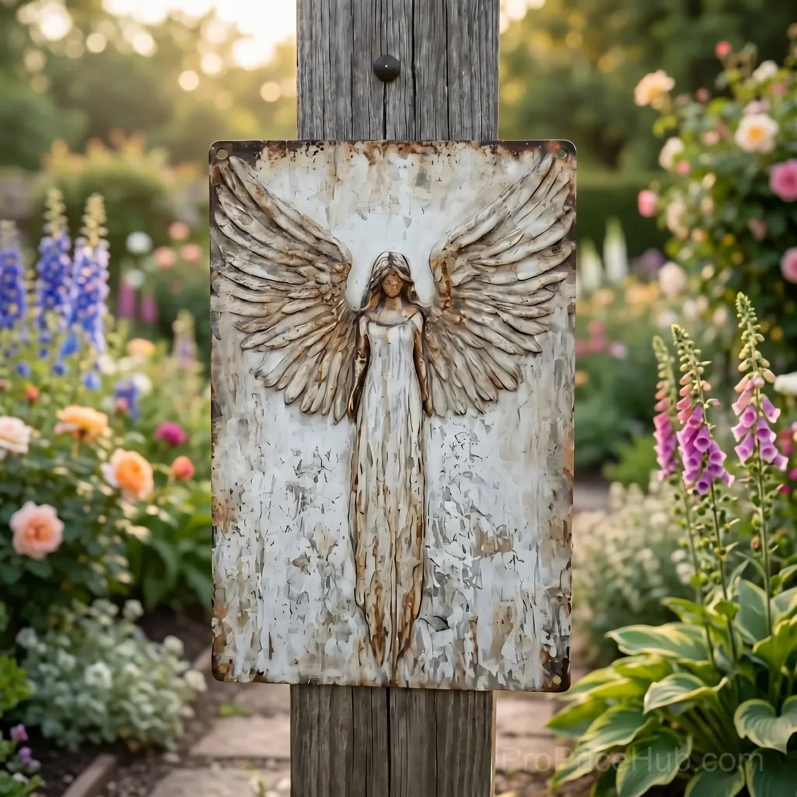 Rustic Guardian Angel Metal Wall Art - Home Decor - View 4