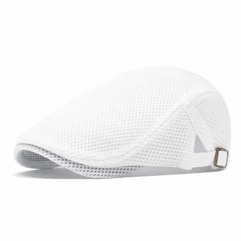 Men's Breathable Mesh Flat Cap – Adjustable Newsboy Ivy Beret Summer Hat - View 3