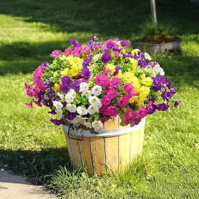 Artificial Silk Colored Morning Glory - 12 Stems - Alt