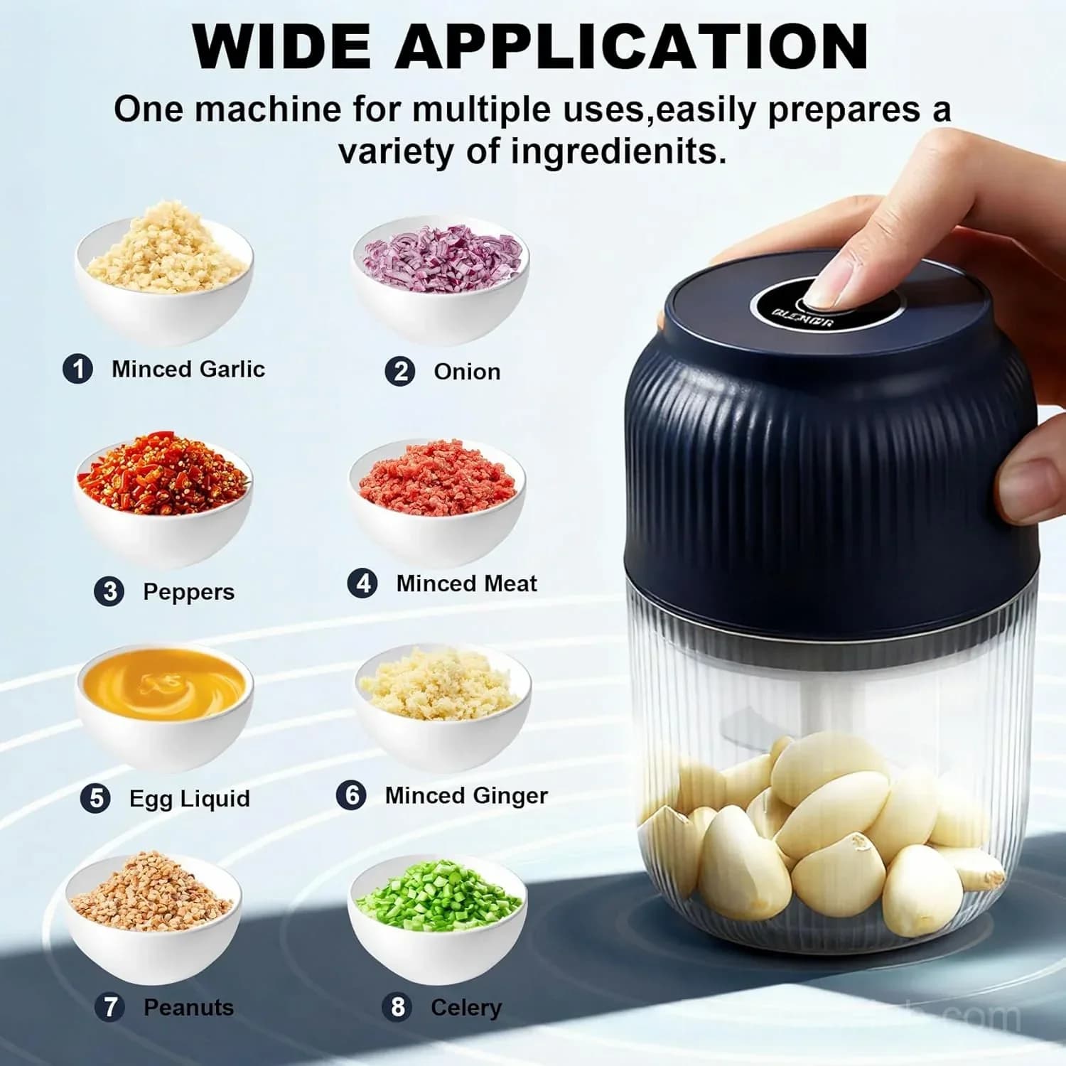 Portable Mini Food Chopper - Compact Vegetable Cutter - View 5