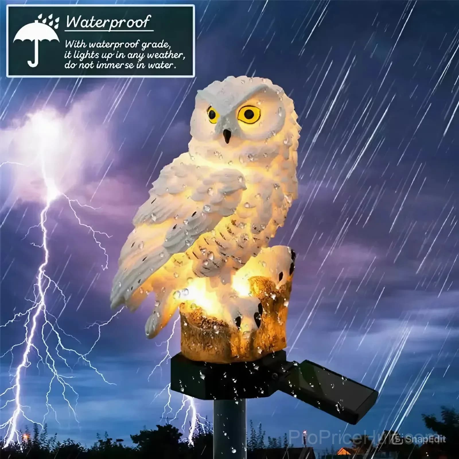Waterproof Solar Owl Light for Garden Decor - Alt