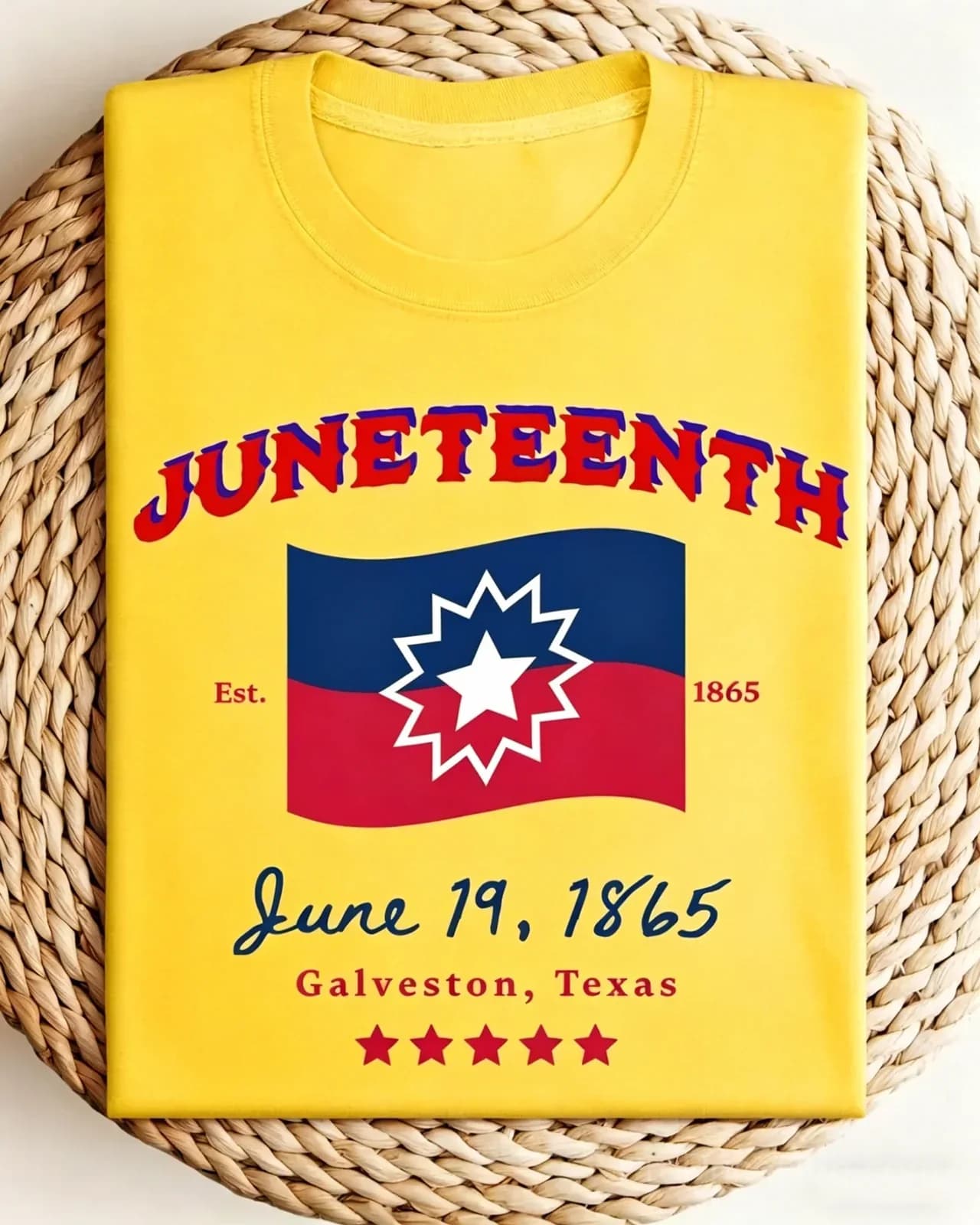 100% Cotton Juneteenth Independence Day Crew Neck Short Sleeve T-Shirt - View 3