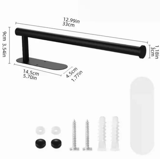 Black Under-Cabinet Paper Towel Holder for Kitchen - Alt