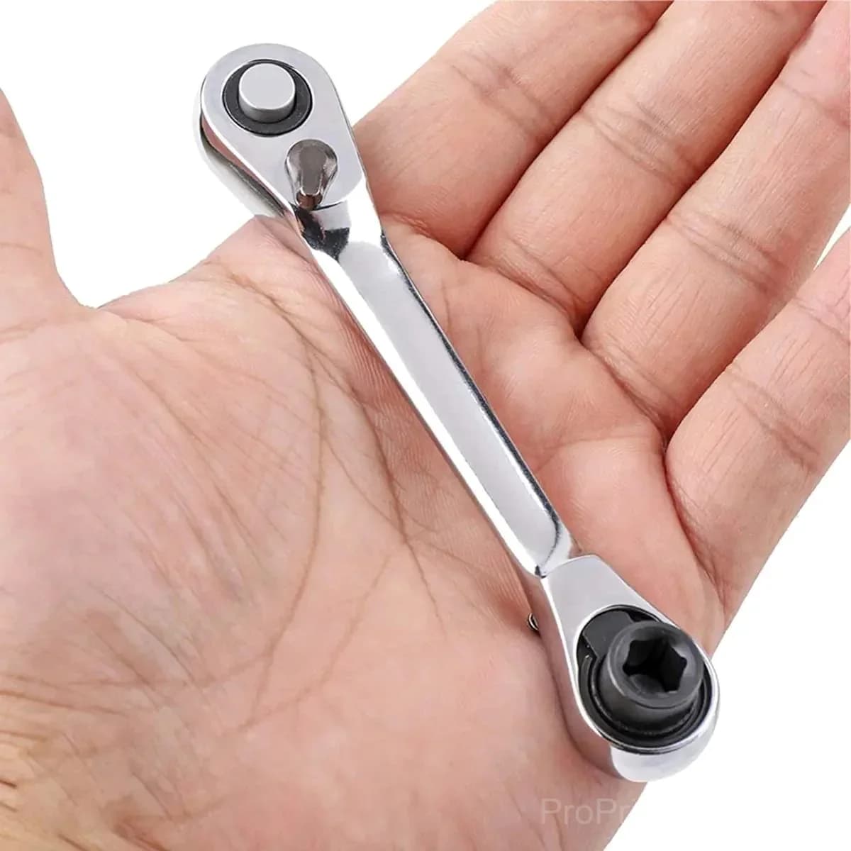 Mini Double Headed Ratchet Wrench, 1/4 Inch Drive, 72-Tooth, 5° Quick Release - Main
