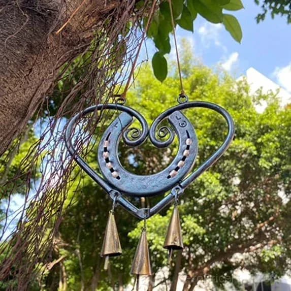 100% Handmade Horseshoe Heart Wind Chime - View 3