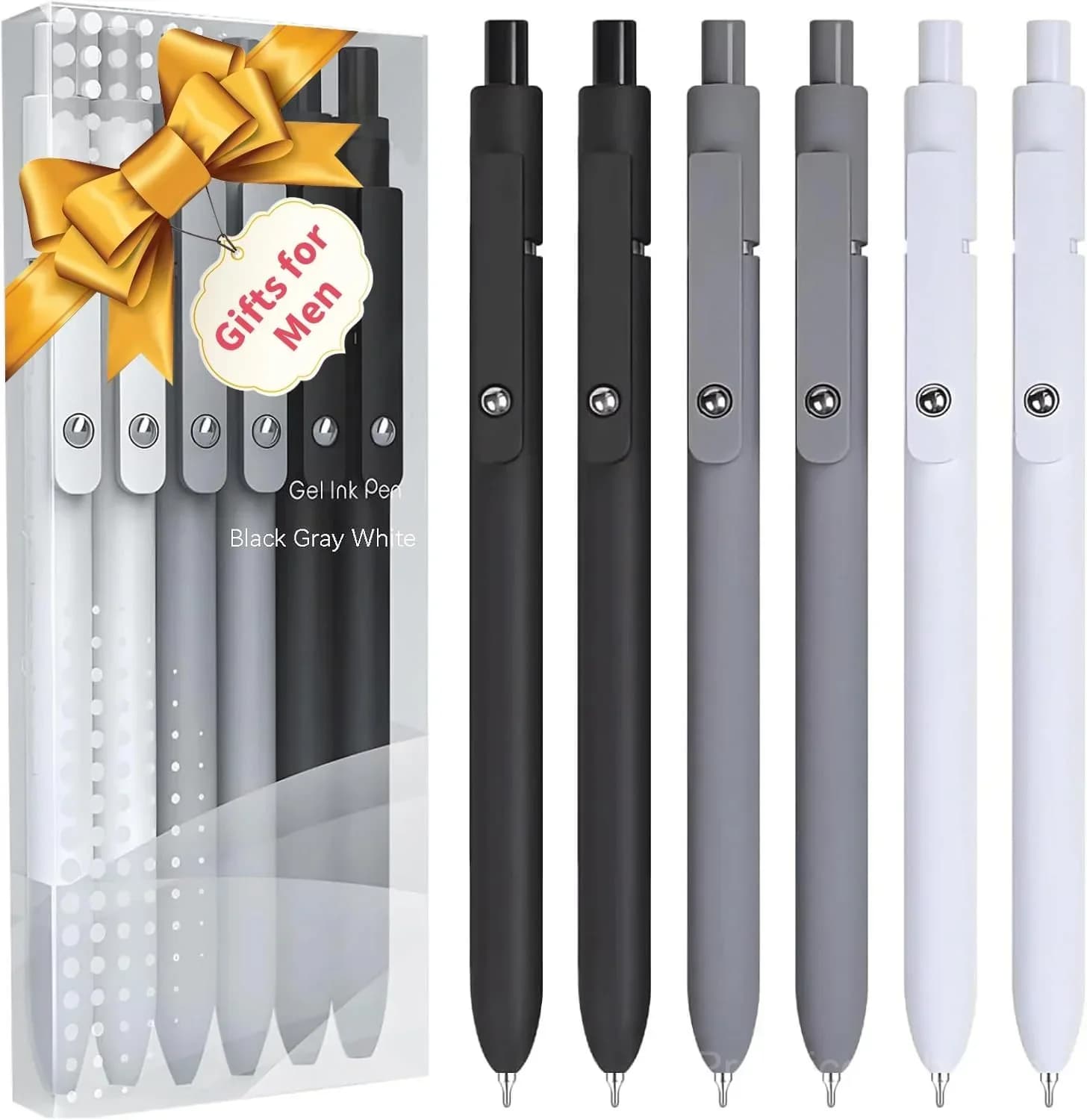 6-Pack Black Retractable Gel Pens, 0.5mm Fine Point Quick Dry - Main