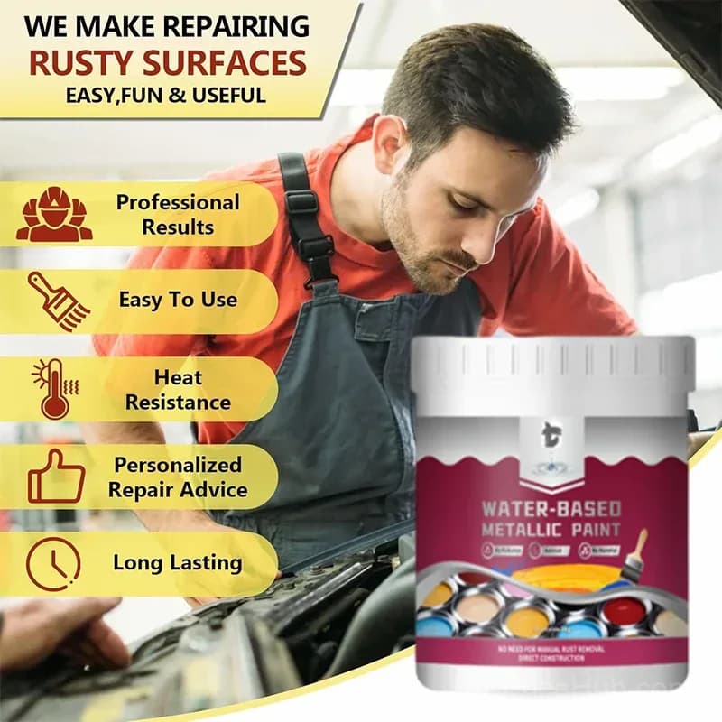 Rust Converter Metallic Paint – Stops Rust, No Sanding, No Fumes - View 2