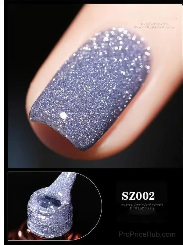 High Density Glitter Nail Gel Polish - Silver - Alt