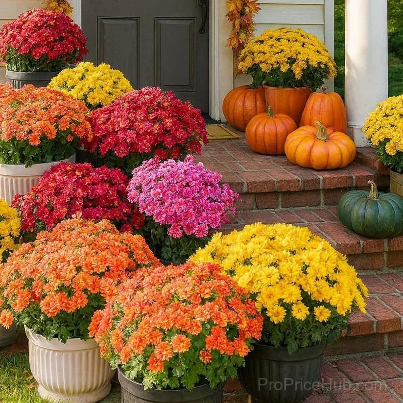 Artificial Outdoor Sunset Mums – UV-Resistant & Weatherproof - Main