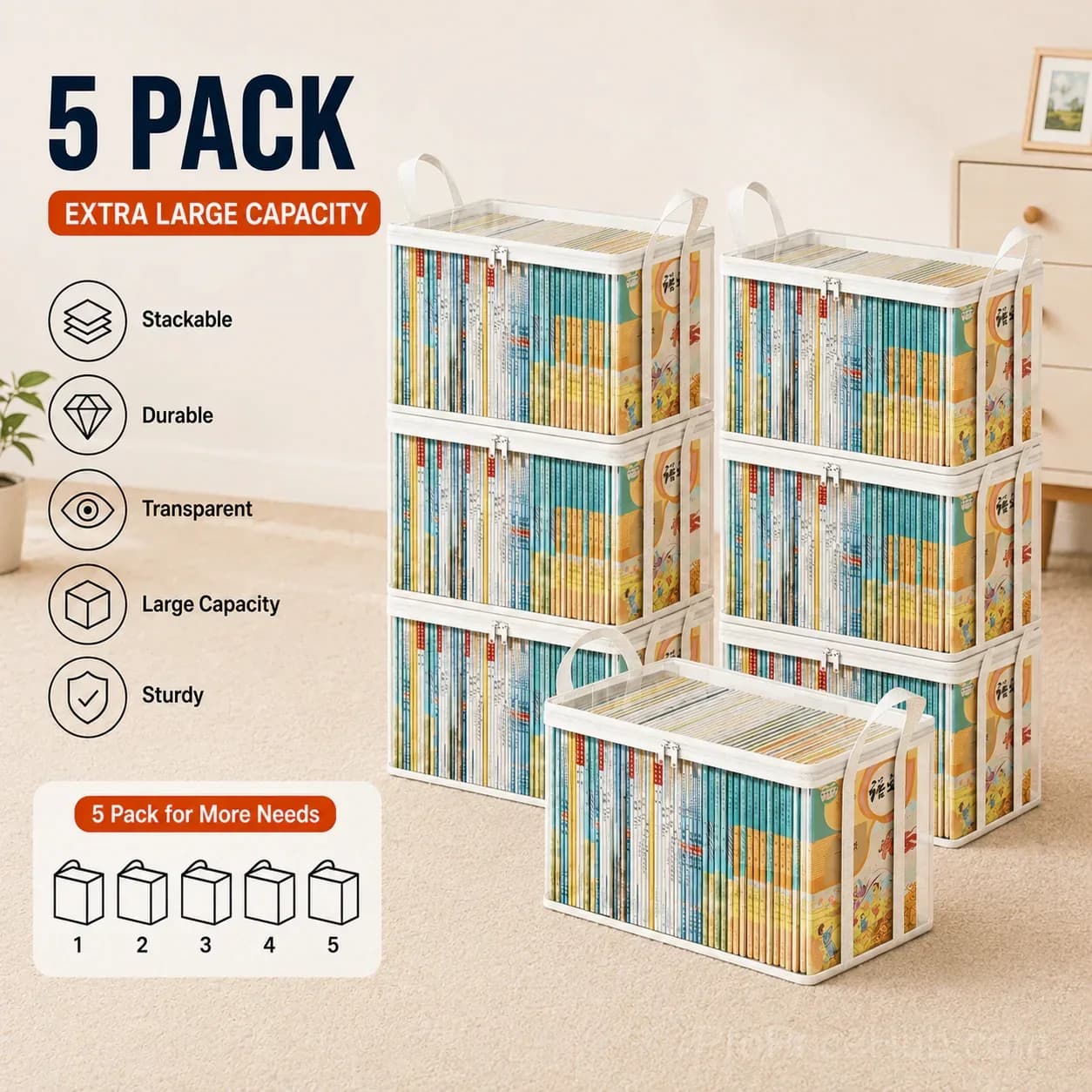 Large Clear Storage Box for Home Organization - View 21