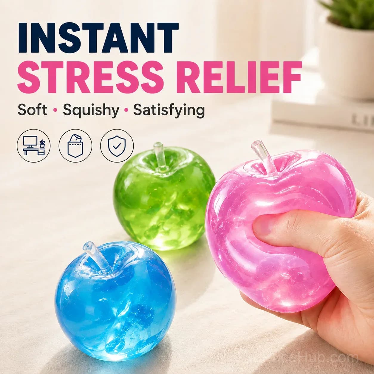 Apple Squishy Set - Soft Squeeze Toy - View 5