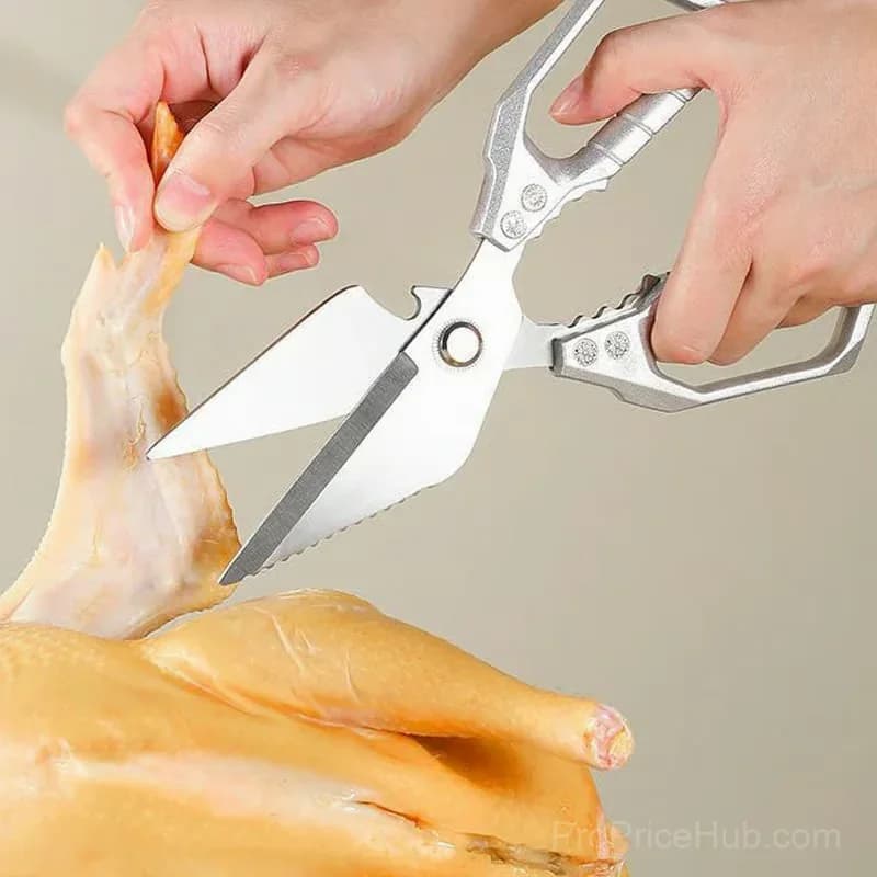 Heavy-Duty Multifunction Kitchen Shears, Silver - Alt
