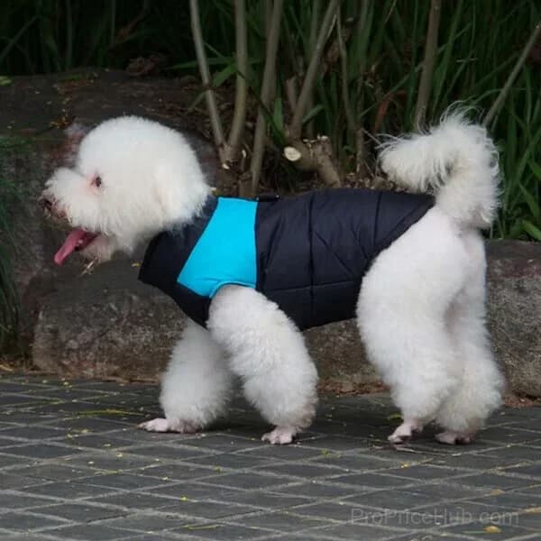 Winter Warm Waterproof Dog Vest with Zipper, Blue, Size S - View 13