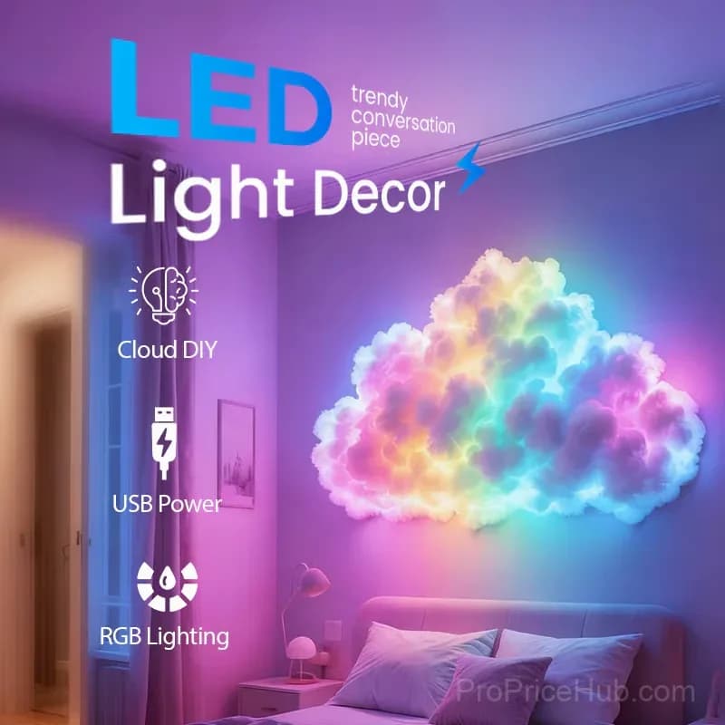 DIY USB-Powered Thundercloud LED Light Decor, 200 cm - View 2