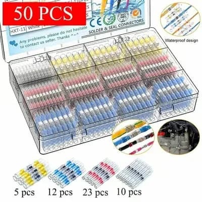 Waterproof Solder Wire Connector Set, 50-Piece - Main