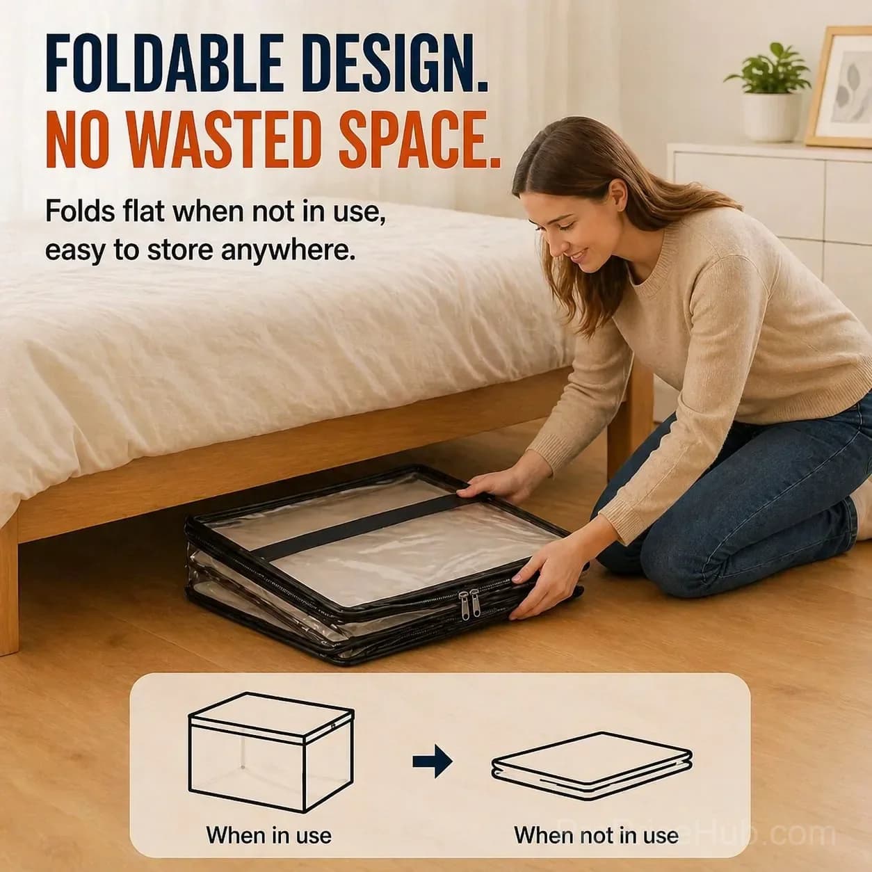 Large Heavy-Duty Thick Plastic Clear Storage Bag for Clothes, Moving & Storage - View 4