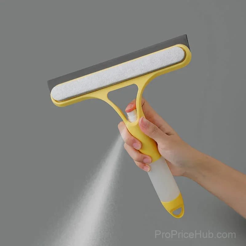 3-in-1 Window Cleaner with Spray, Scrub, and Squeegee for Home & Car - Alt
