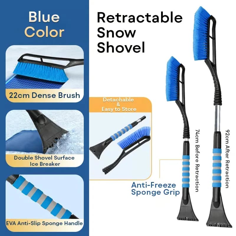 Anti-Scratch Snow and Ice Scraper Tool, -40°F Resistant, Orange - Alt