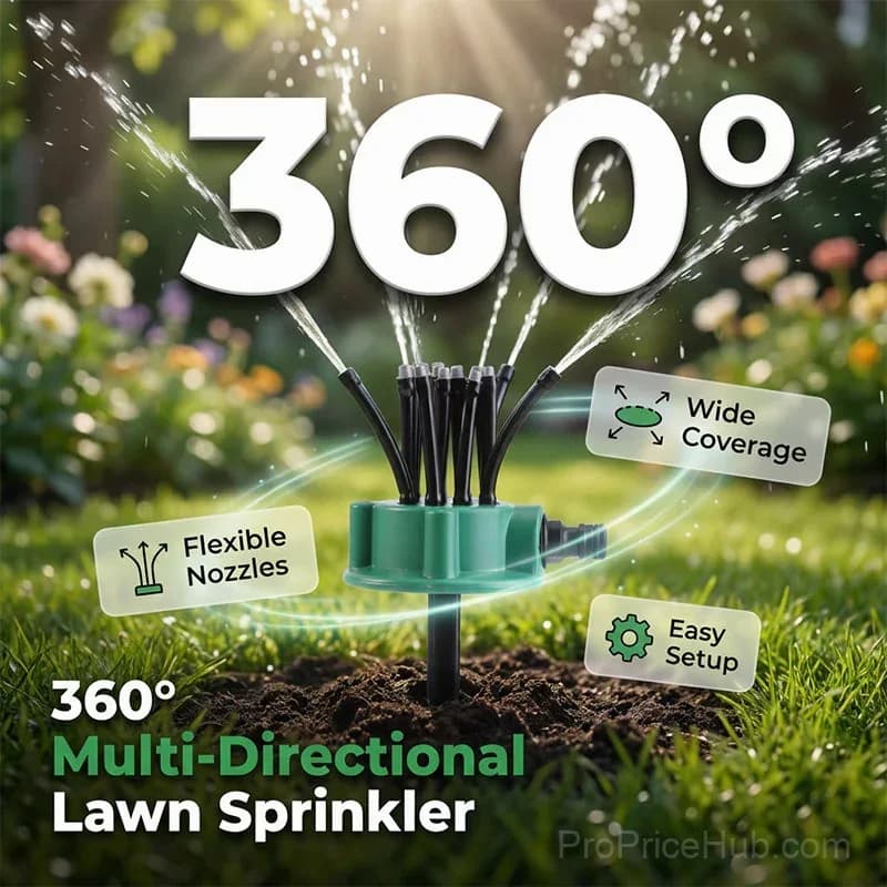 360° Multi-Directional Lawn Sprinkler with Flexible Spray Nozzles - Main