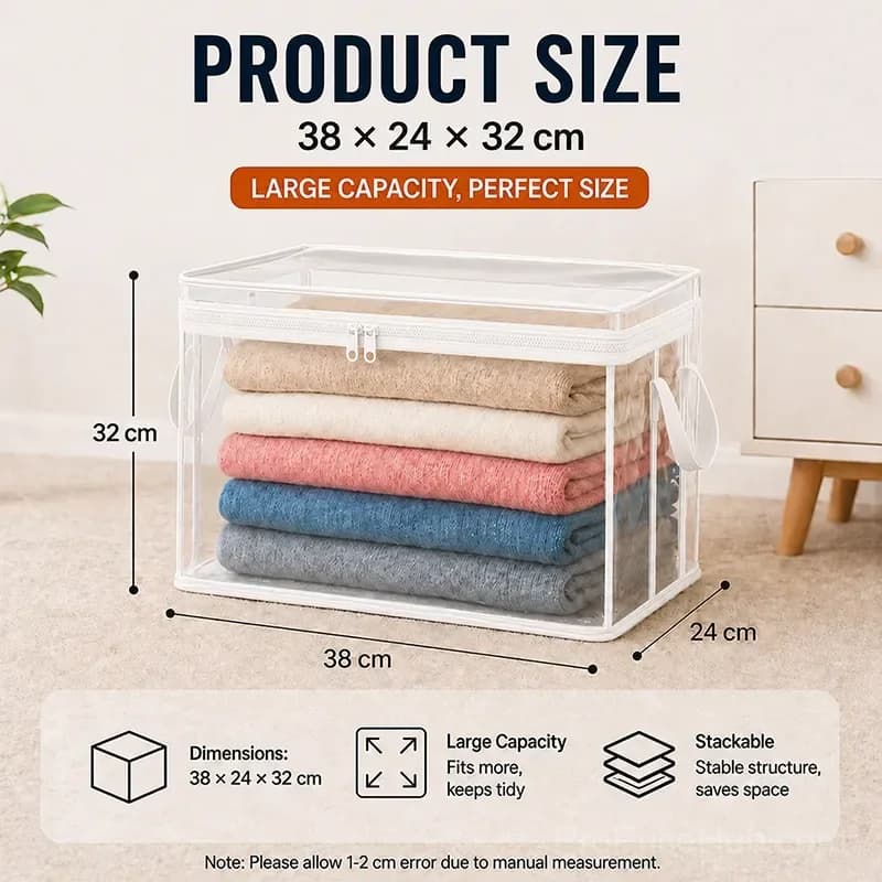 Large Heavy-Duty Thick Plastic Clear Storage Bag for Clothes, Moving & Storage - View 12