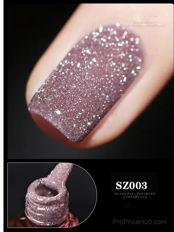 High Density Glitter Nail Gel Polish - Silver - View 3