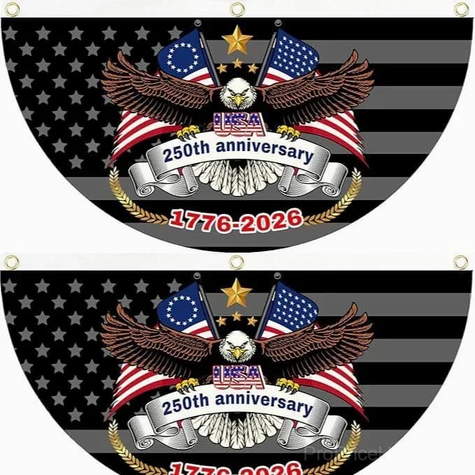 250th Anniversary USA Patriotic Fan Flag Banner - View 14
