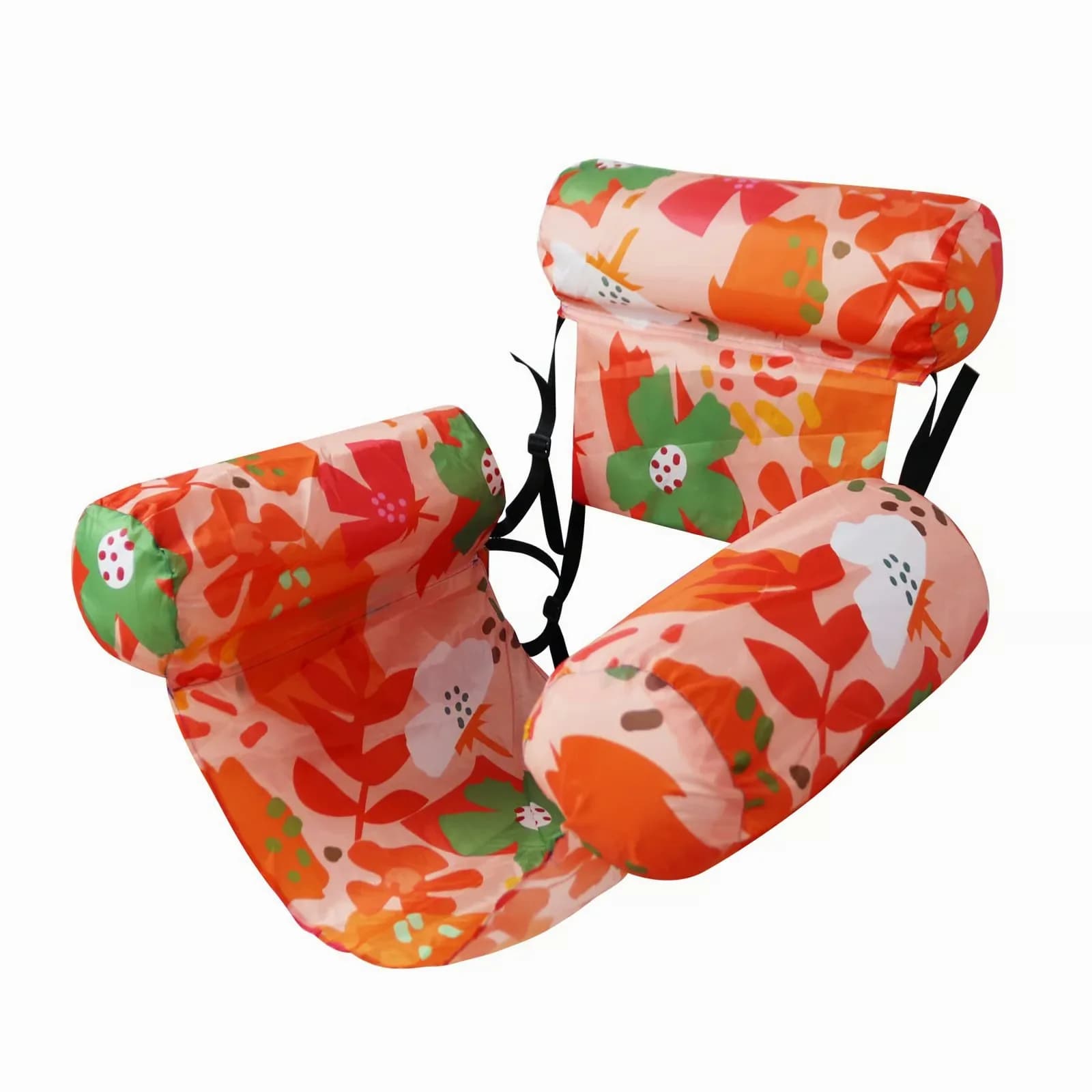 Inflatable Pool Lounge Chairs, 2-Pack Green/Blue with Pump - View 5