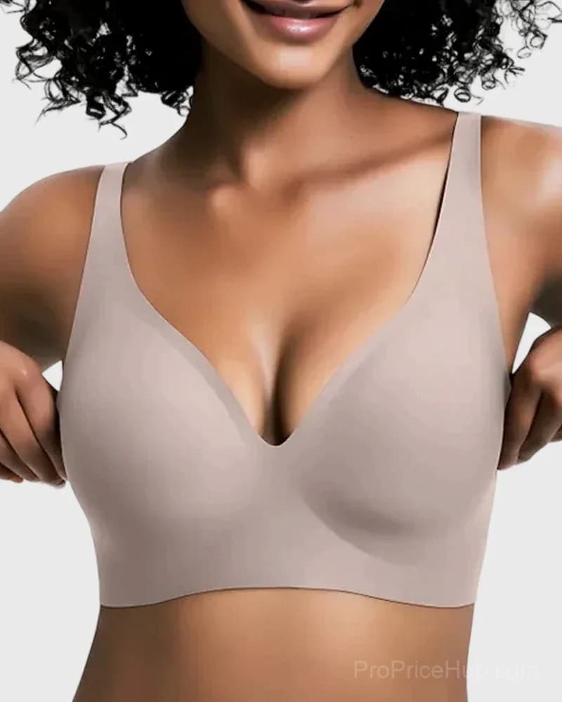 Seamless Deep V Push-Up Wireless Bra - View 12