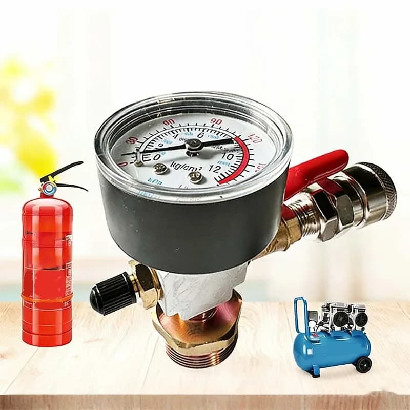 Air Tank Valve Adapter Four-Way Connector with Valve - View 2