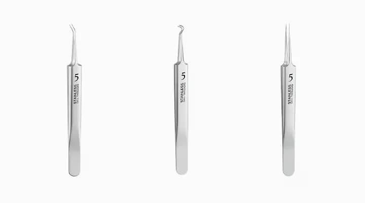 Precision Slant & Pointed Tip Tweezers for Brows & Lashes, 1 Set - Main