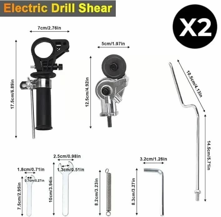 Metal Nibbler Drill Attachment Cutting Tool, 1 Set - Alt