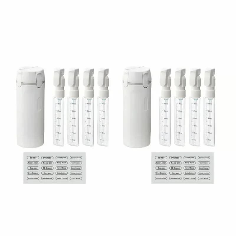 4-in-1 Leakproof Rotatable Travel Toiletry Dispenser Set, Green - Alt