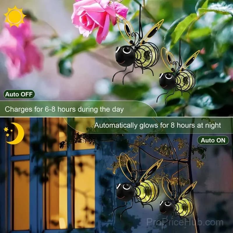 Outdoor Hanging Solar Bee Light - Alt