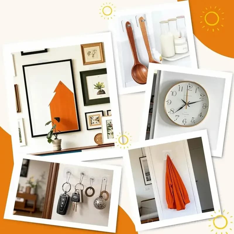 Self-Adhesive Acrylic Photo Hooks, Stainless Steel & Ceramic - View 5