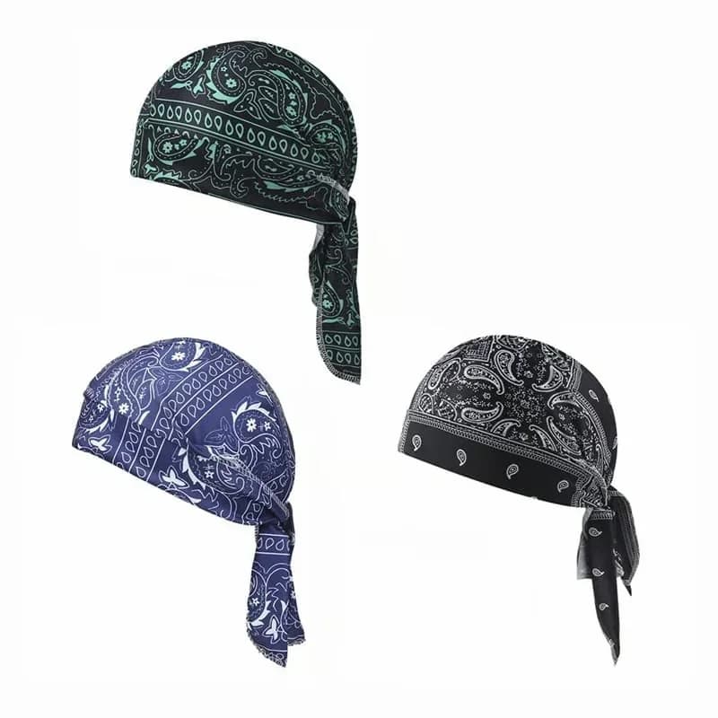 Navy Blue Elastic Cycling Sports Cap - View 8