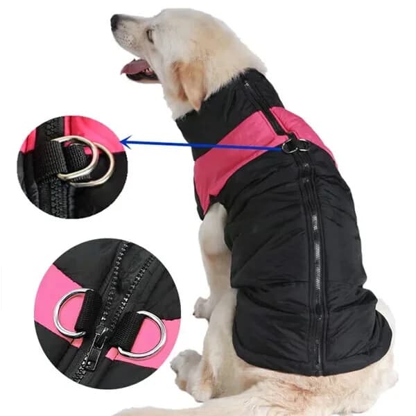 Winter Warm Waterproof Dog Vest with Zipper, Blue, Size S - View 11
