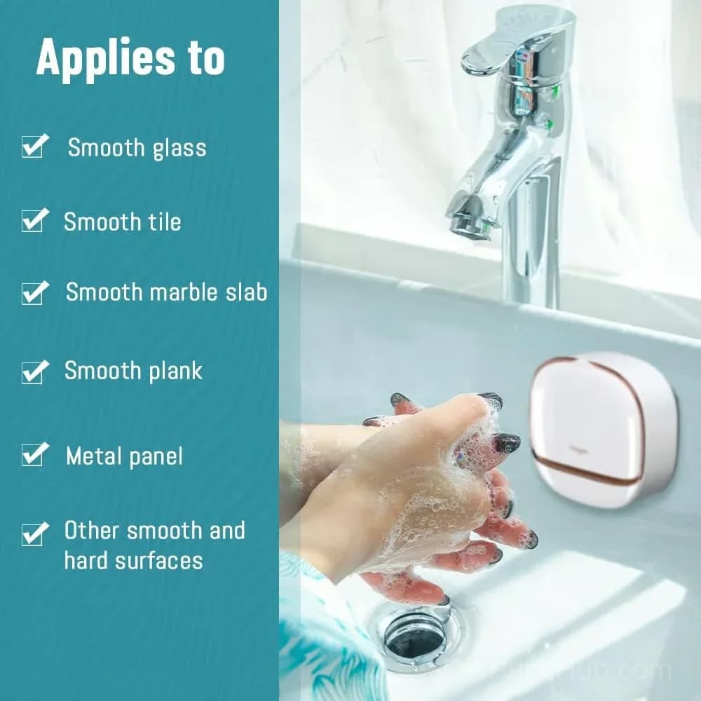 White Soap Holder with Drain Tray for Sink or Shower - View 8