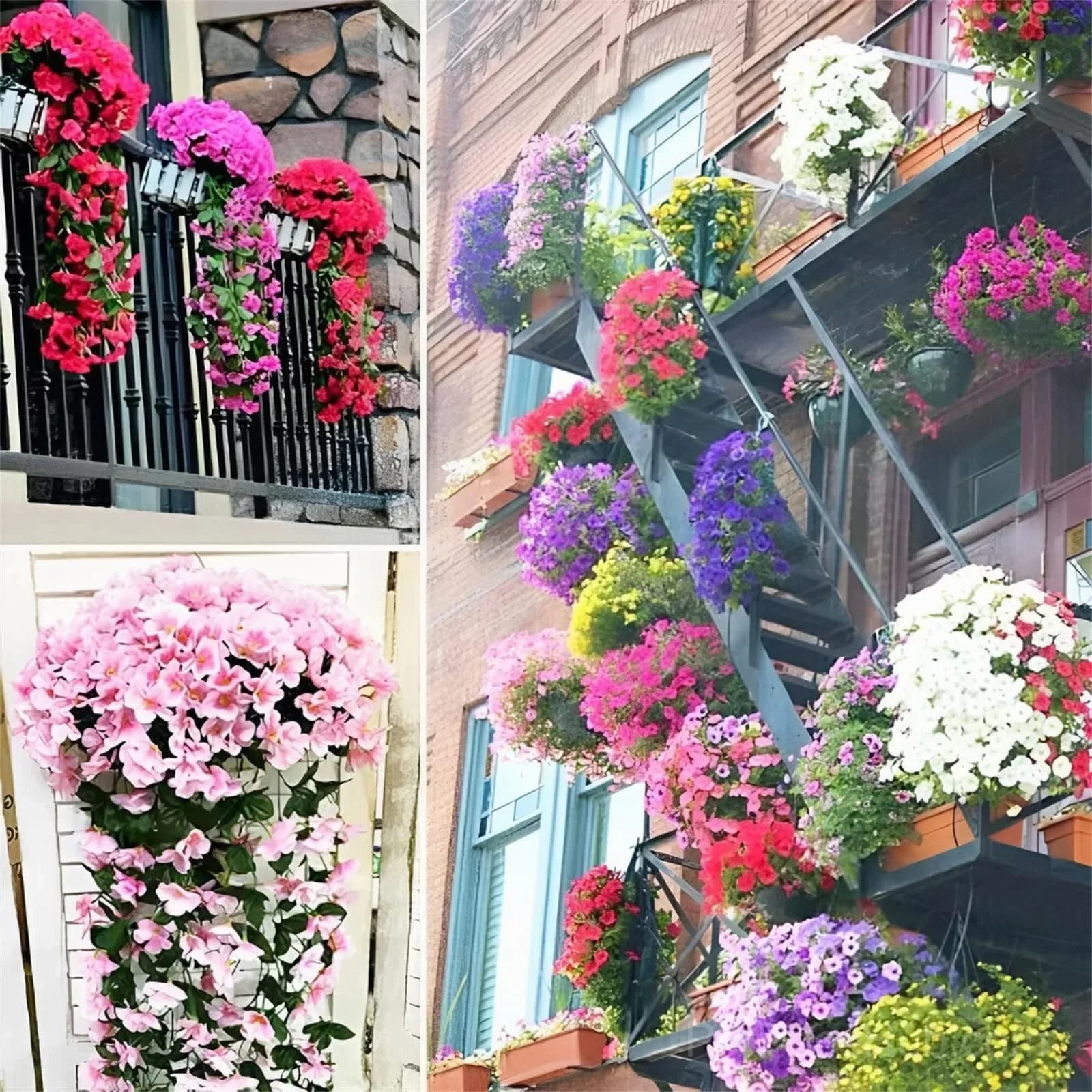 Artificial Faux Flowers for Home Garden Porch Window Box Decor - View 3