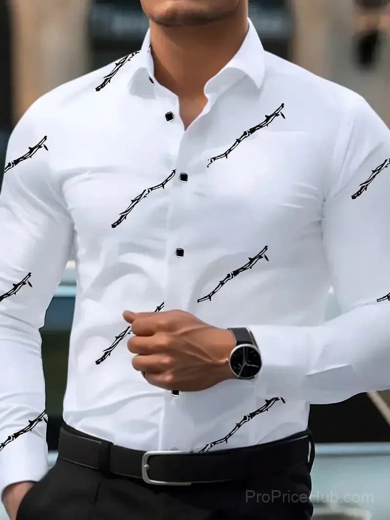 Men's Solid Color Business Casual Shirt - Main